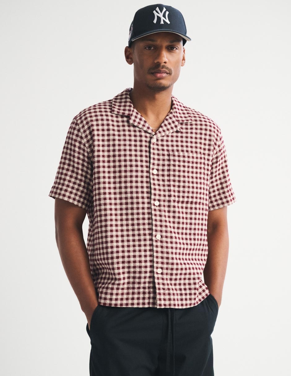 Camisa casual fa26 de algodón manga corta para hombre 2