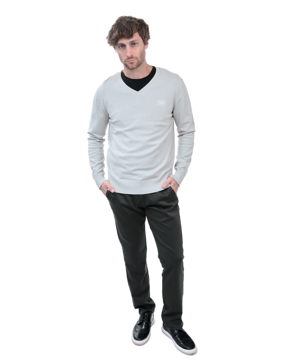 Suéter cuello v para hombre 4