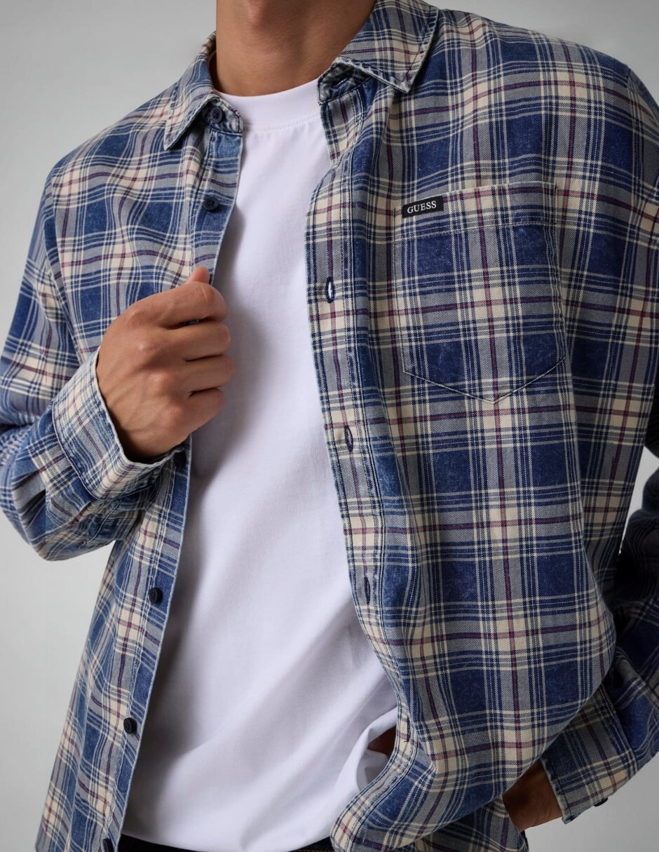 Camisa casual fa26 de algodón manga larga para hombre 3