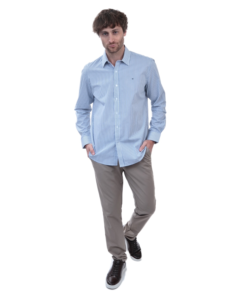 Camisa casual de algodón manga larga para hombre 4