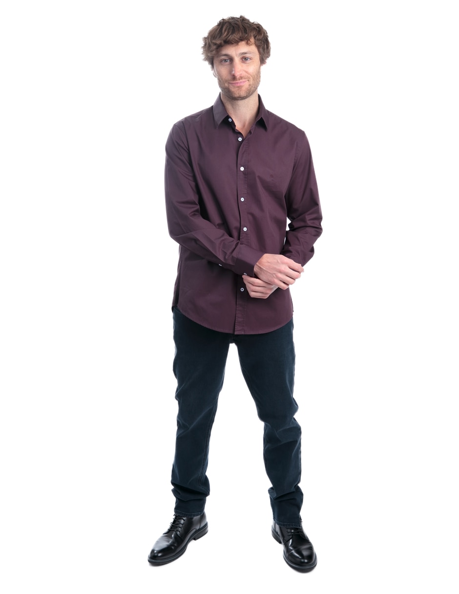 Camisa casual de algodón manga larga para hombre 5
