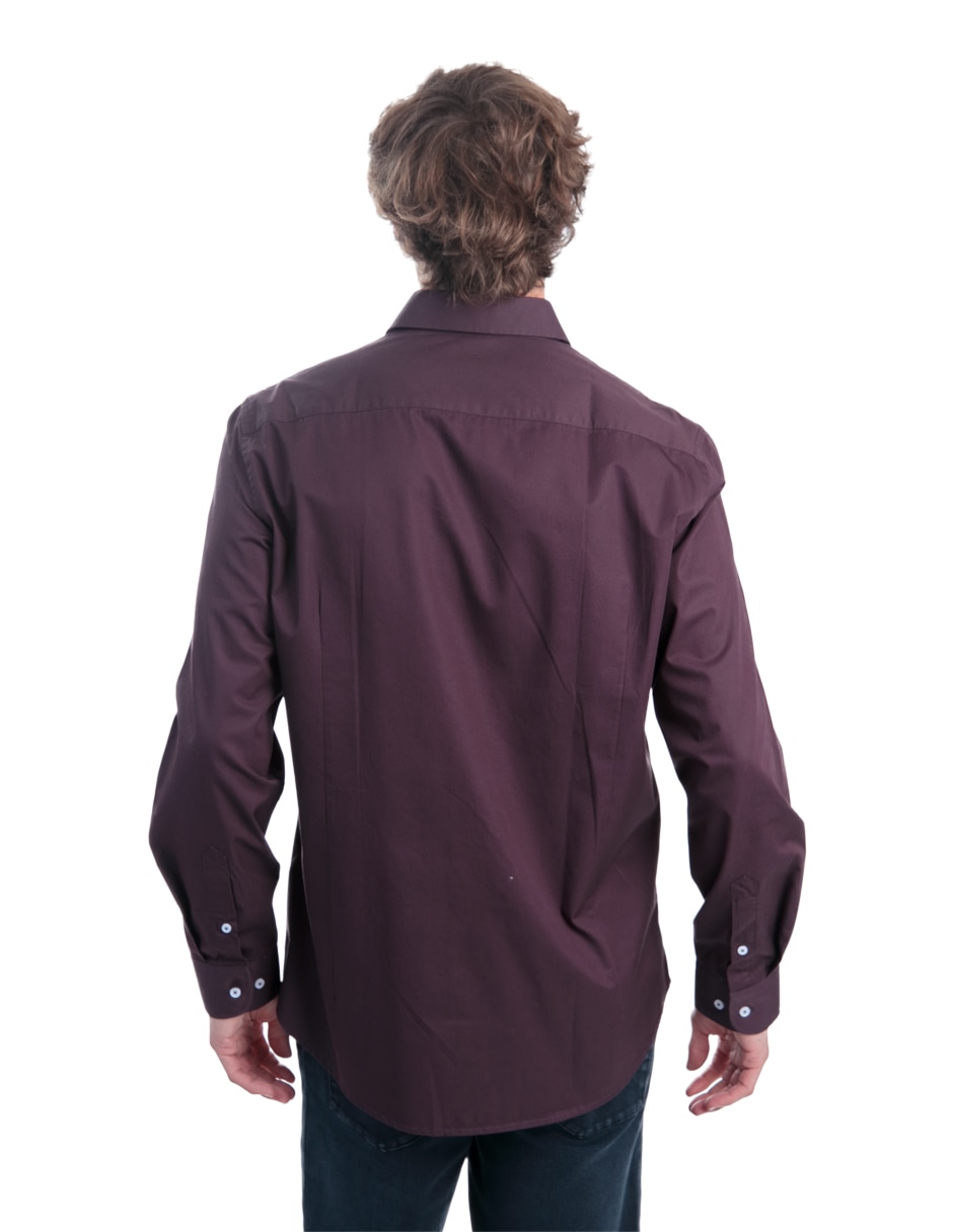 Camisa casual de algodón manga larga para hombre 4