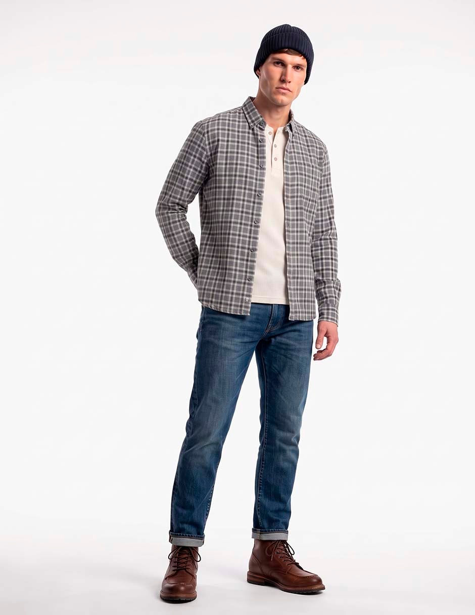 Camisa casual manga larga para hombre