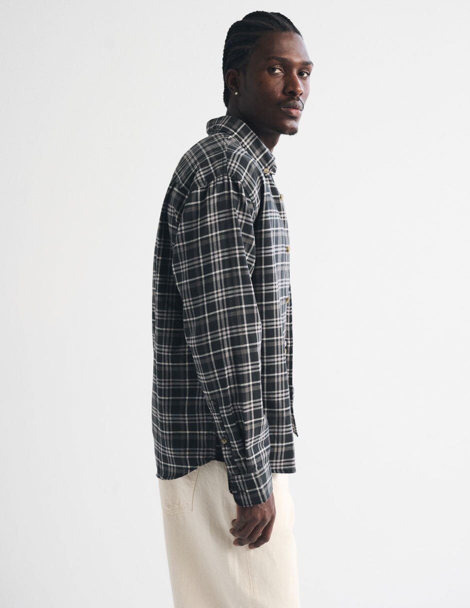 Camisa casual manga larga para hombre 4