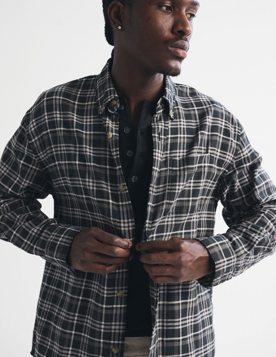 Camisa casual manga larga para hombre 5