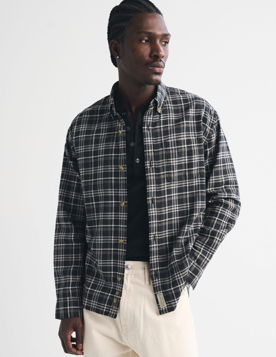 Camisa casual manga larga para hombre 7