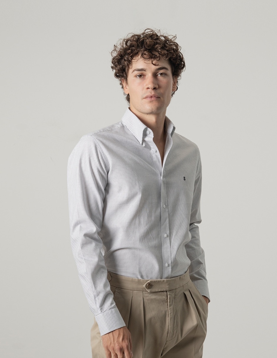 Camisa casual manga larga para hombre 5