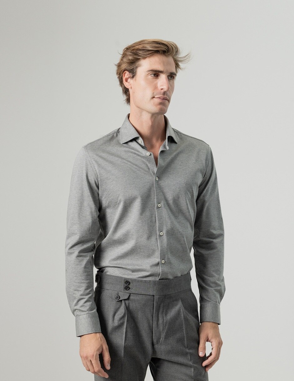 Camisa casual manga larga para hombre 4