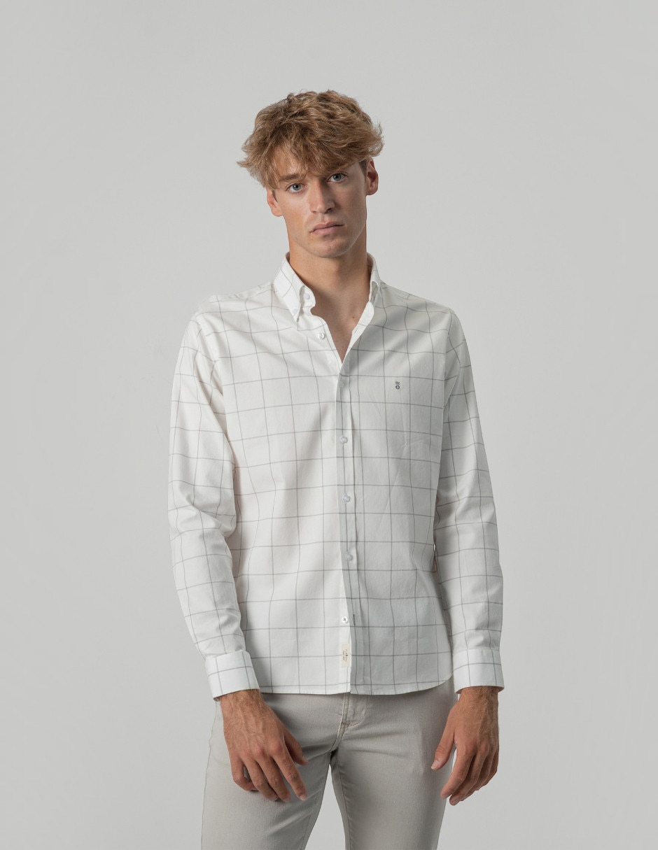 Camisa casual de algodón manga larga para hombre 2