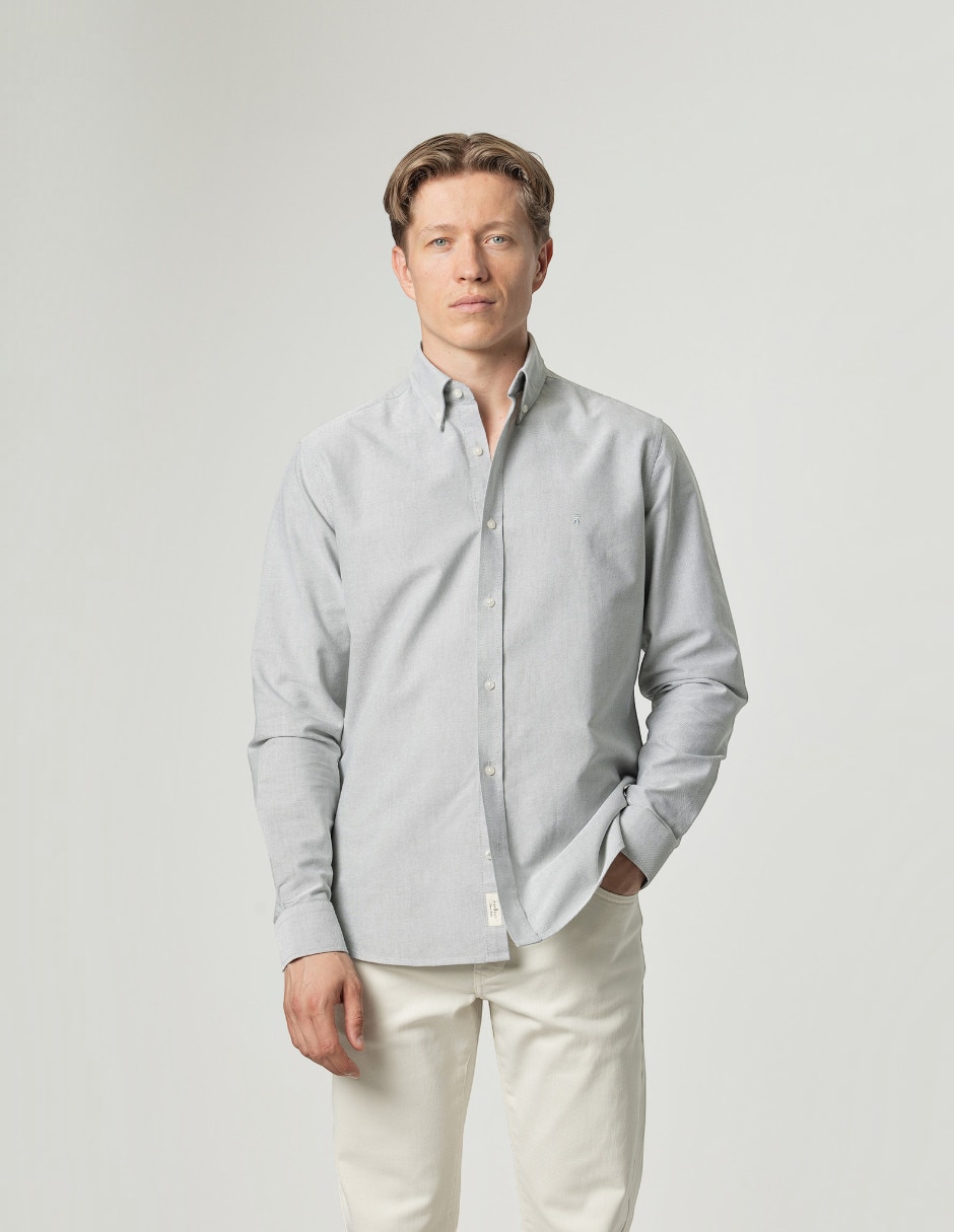 Camisa casual de algodón manga larga para hombre Camisa casual de algodón manga larga para hombre