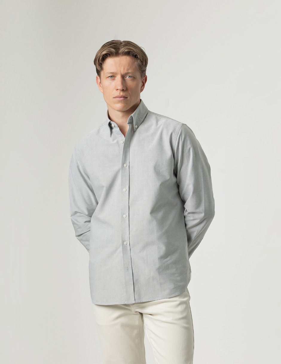 Camisa casual de algodón manga larga para hombre 4