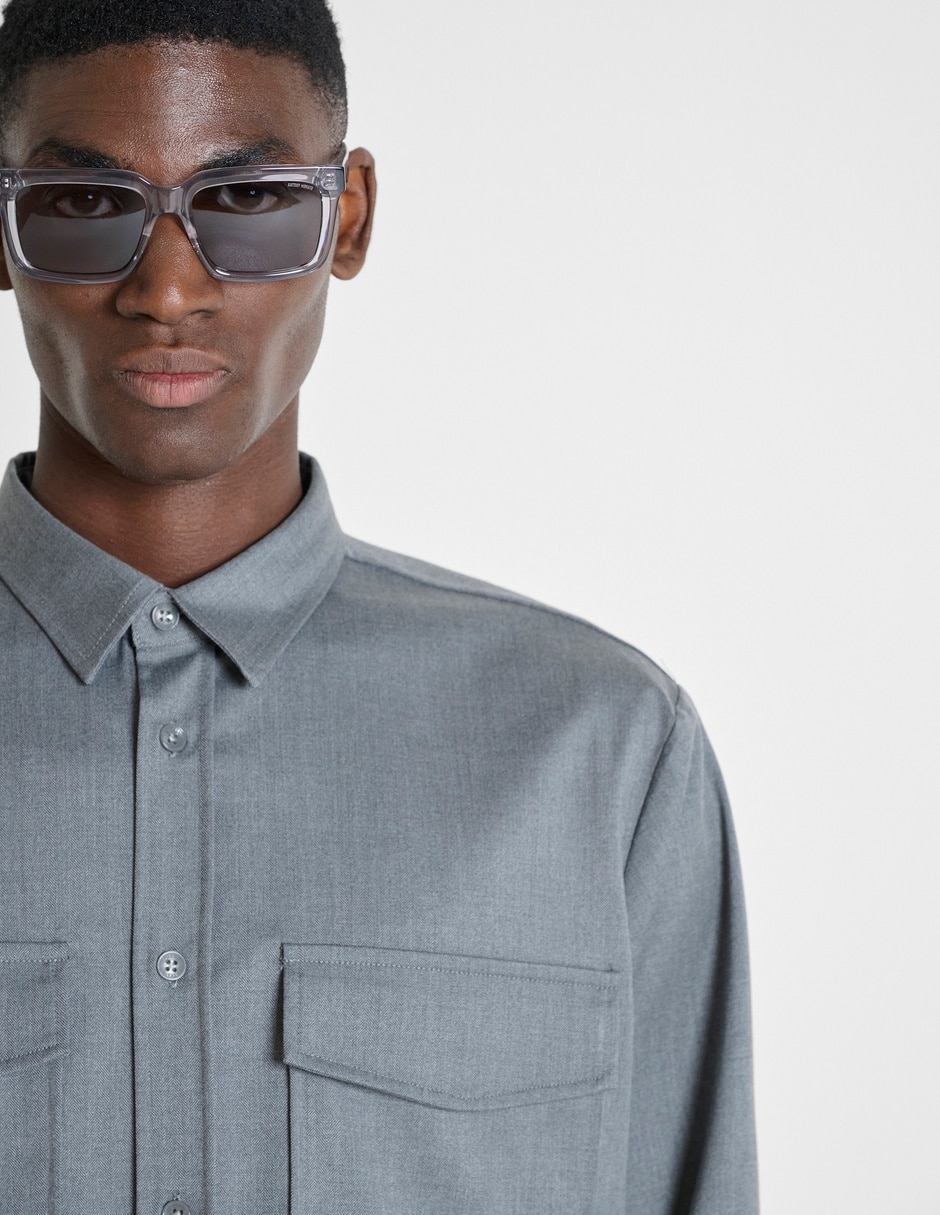 Camisa casual manga larga para hombre 3
