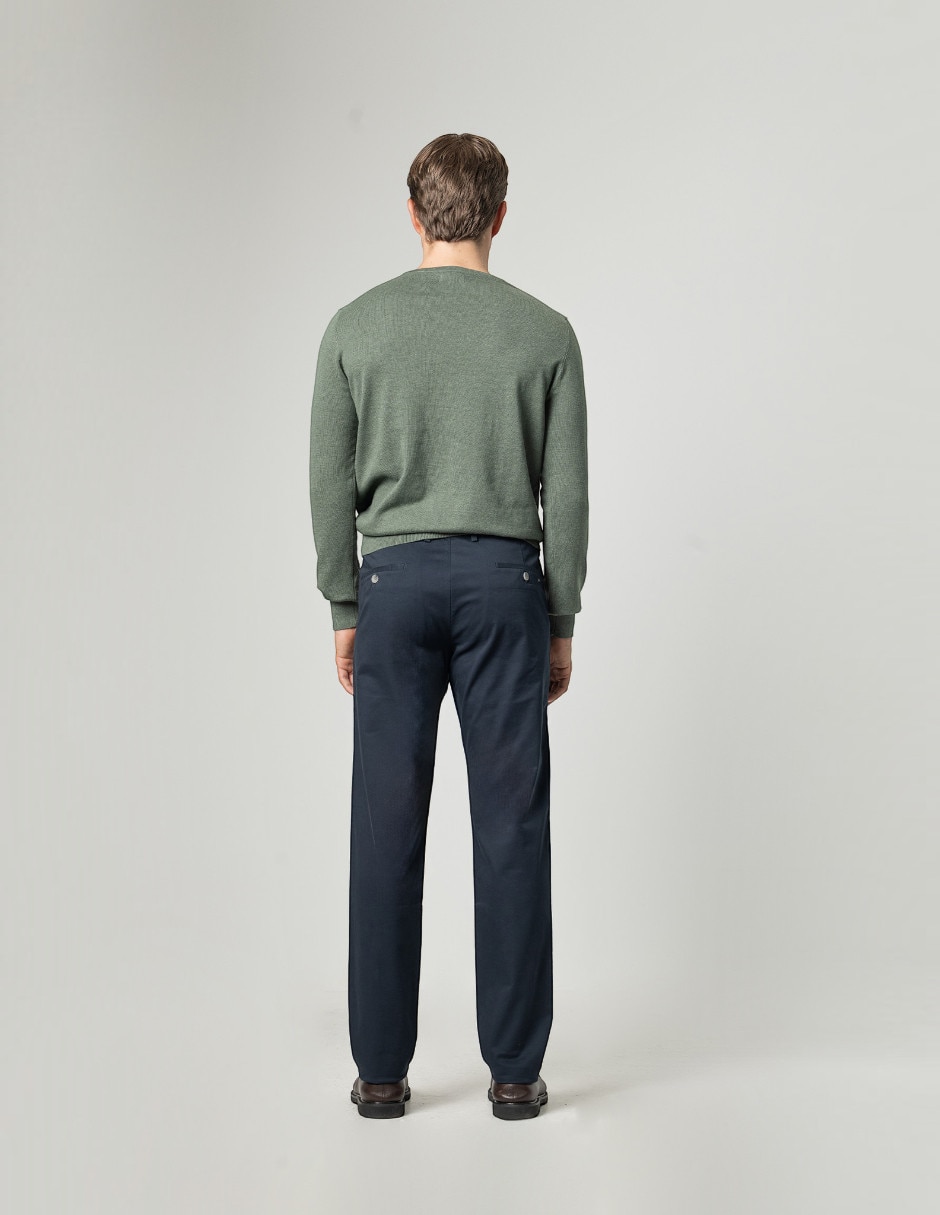 Pantalón chino slim de algodón para hombre 4