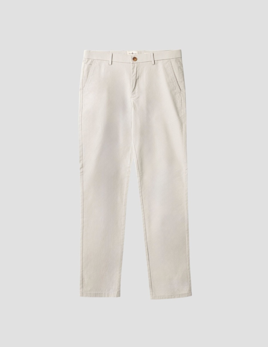 Pantalón casual chino slim de algodón para hombre 2