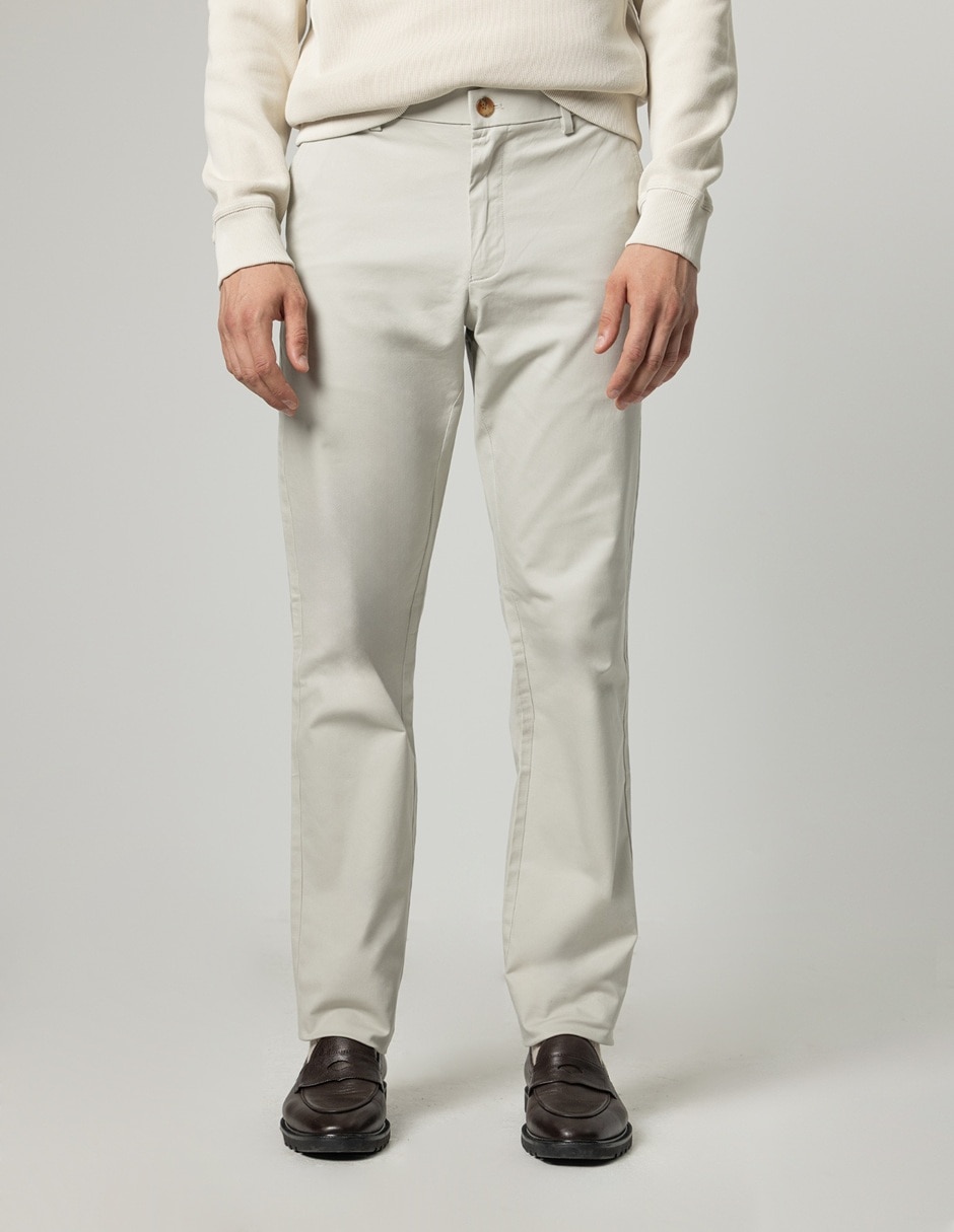 Pantalón casual chino slim de algodón para hombre 5