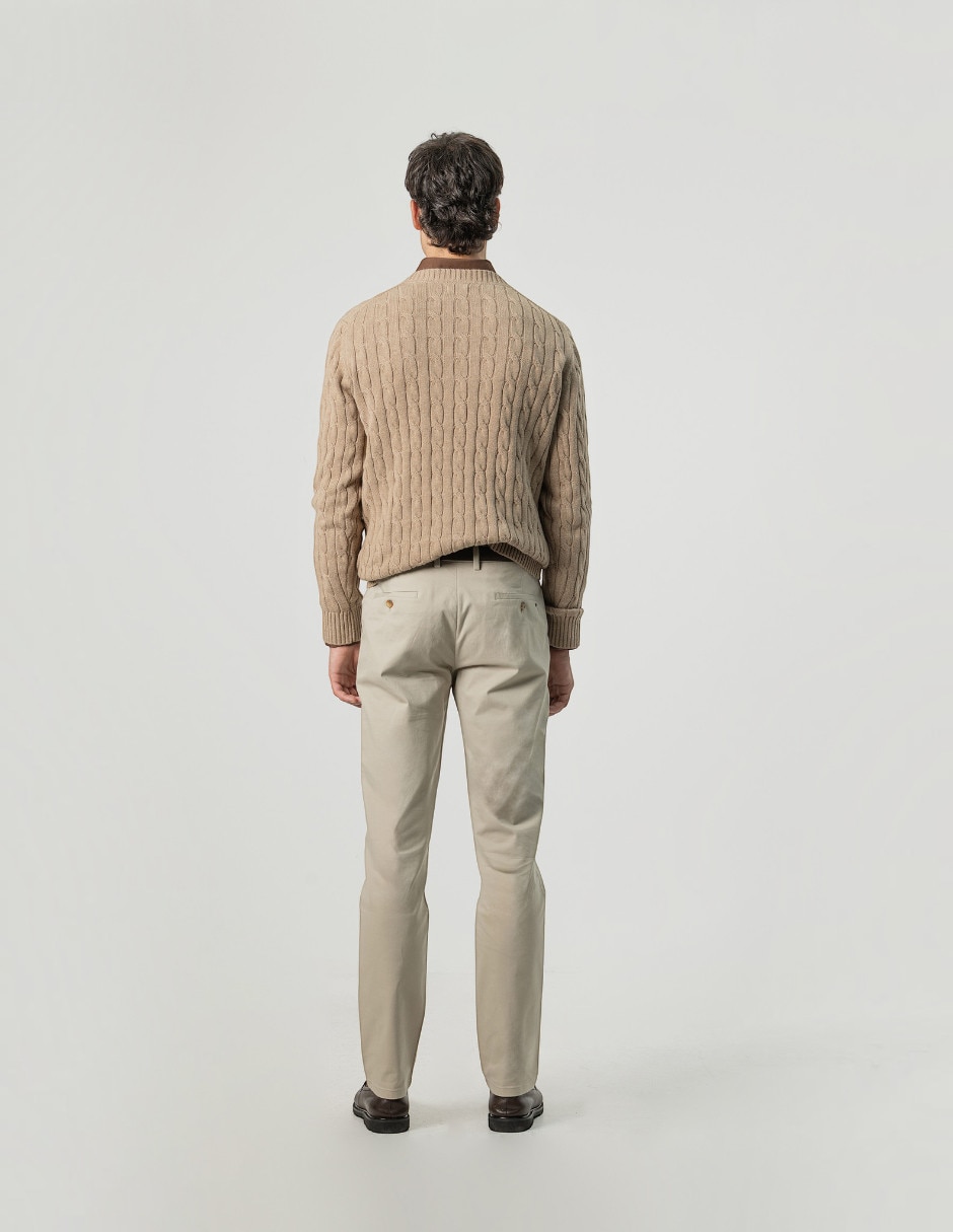 Pantalón chino slim de algodón para hombre 3