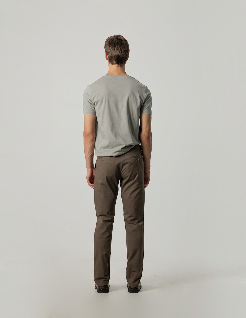 Pantalón chino slim de algodón para hombre 4