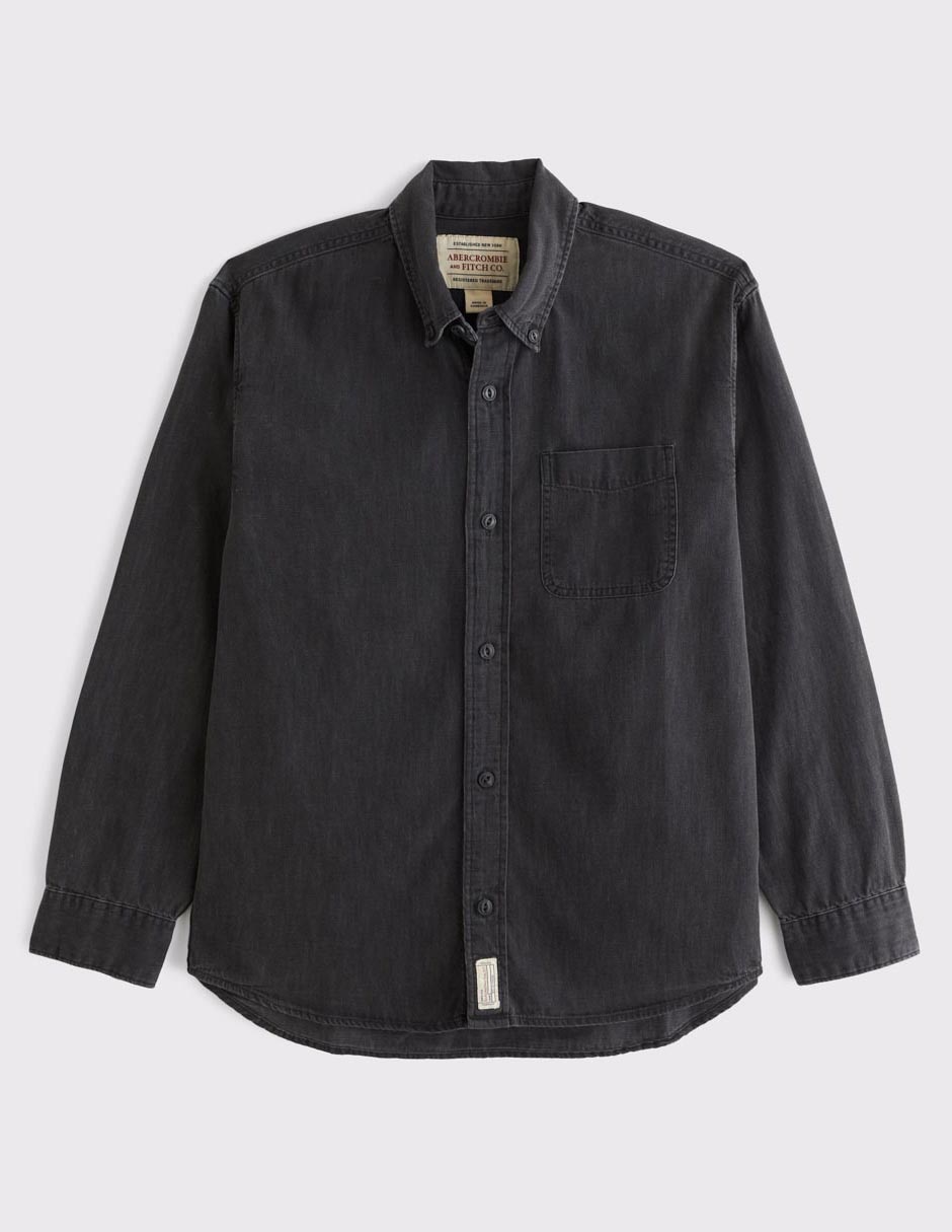 Camisa casual fa26 de algodón manga larga para hombre