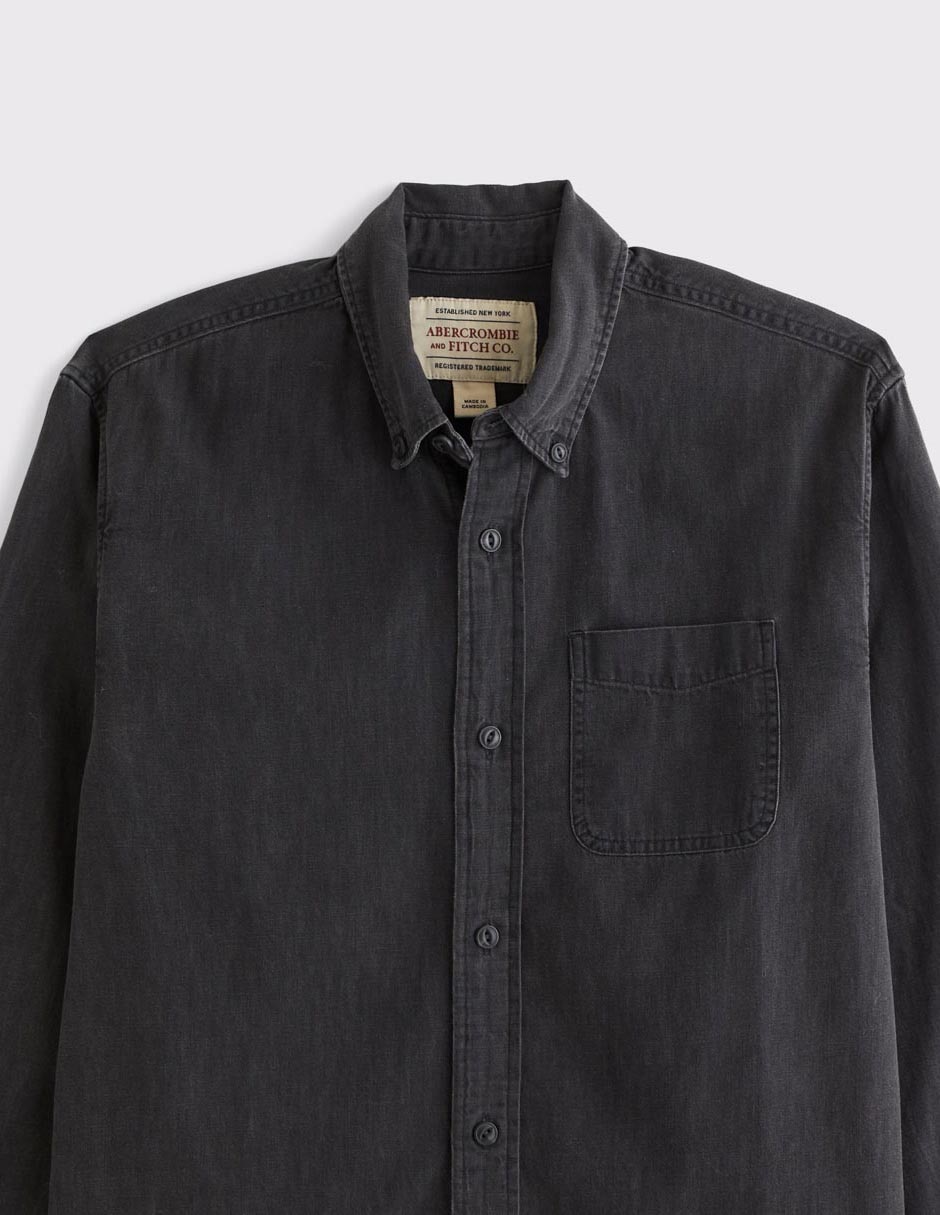 Camisa casual fa26 de algodón manga larga para hombre 3