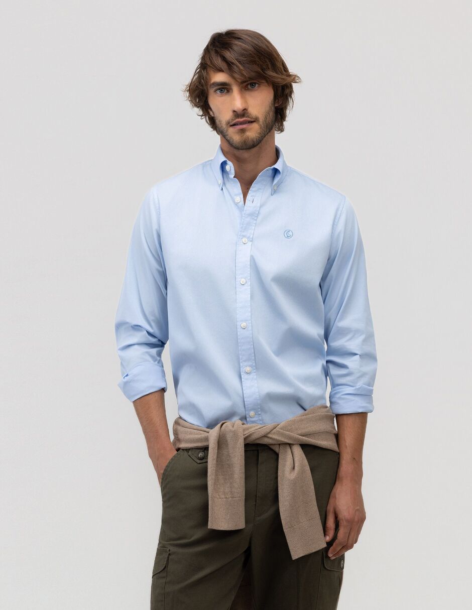 Camisa casual de algodón manga larga para hombre Camisa casual de algodón manga larga para hombre