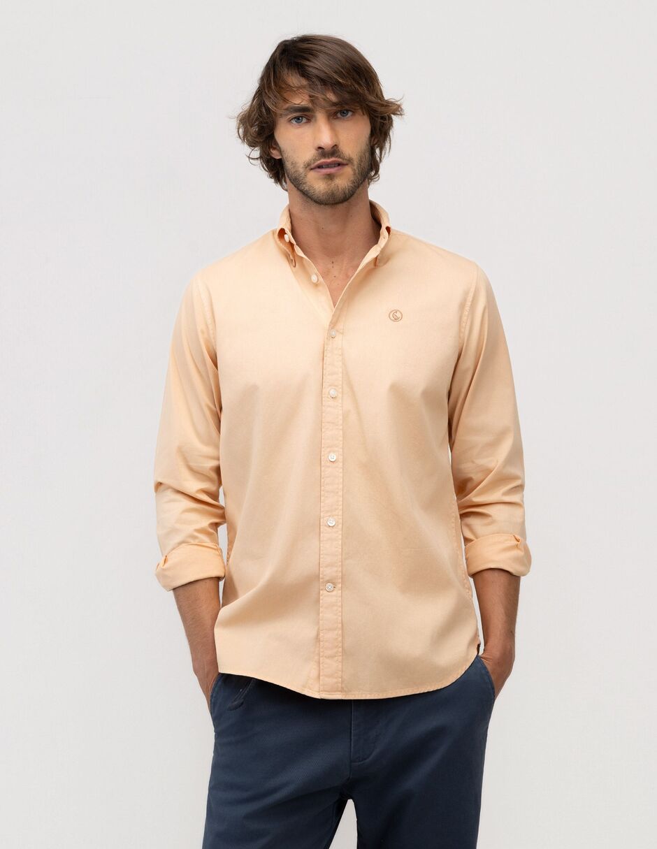 Camisa casual de algodón manga larga para hombre 1