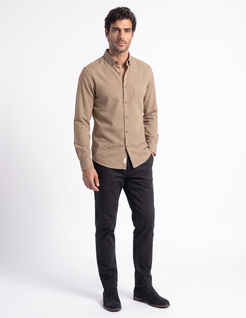 Camisa casual de algodón manga larga para hombre 3