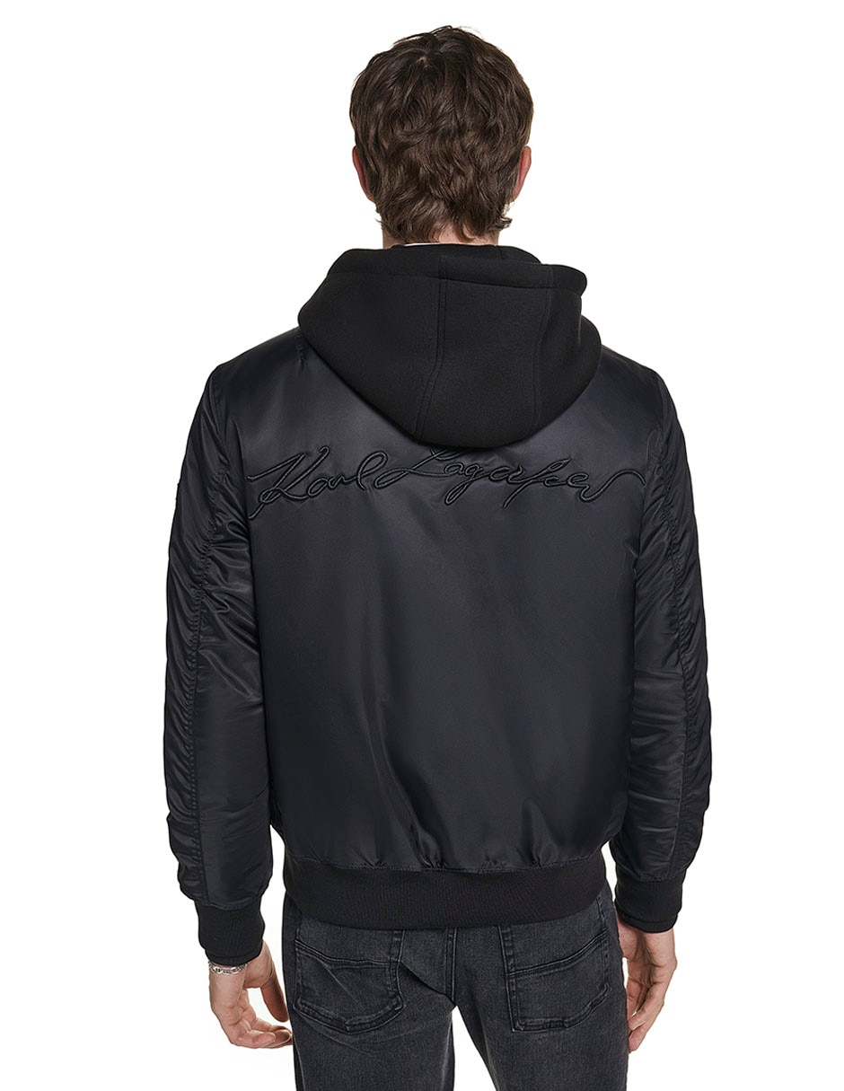 Chamarra bomber con capucha para hombre 2