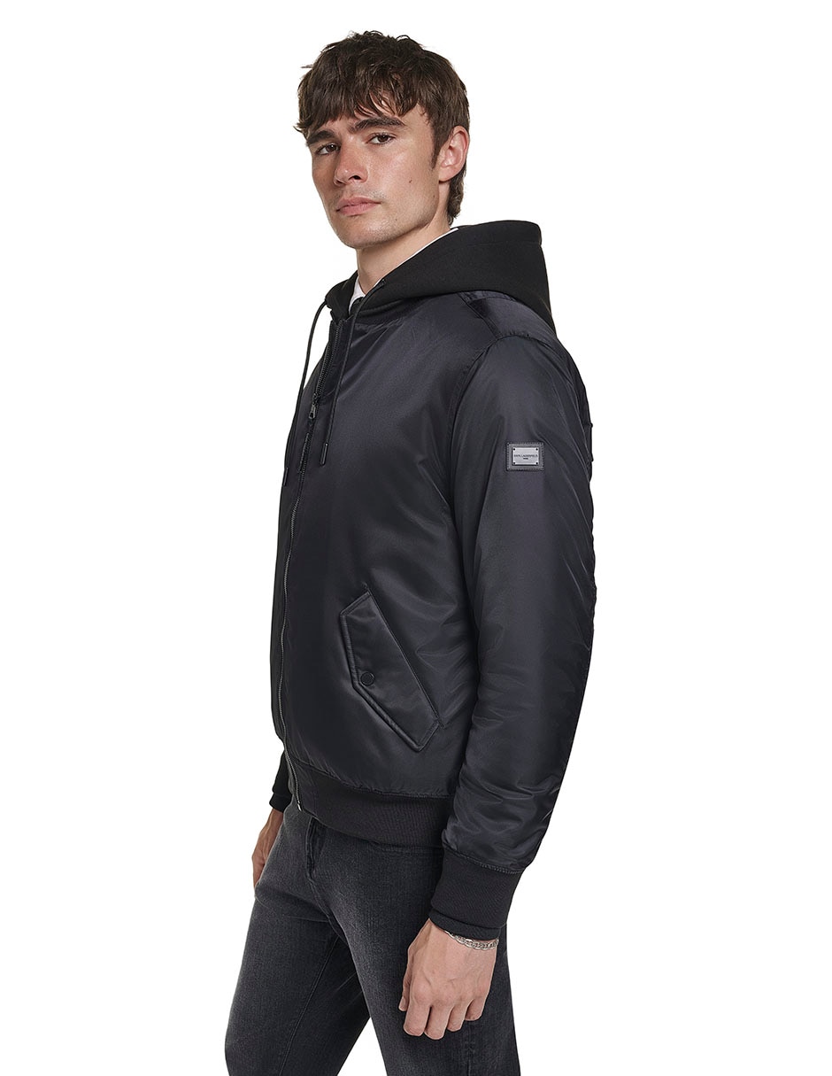 Chamarra bomber con capucha para hombre 3