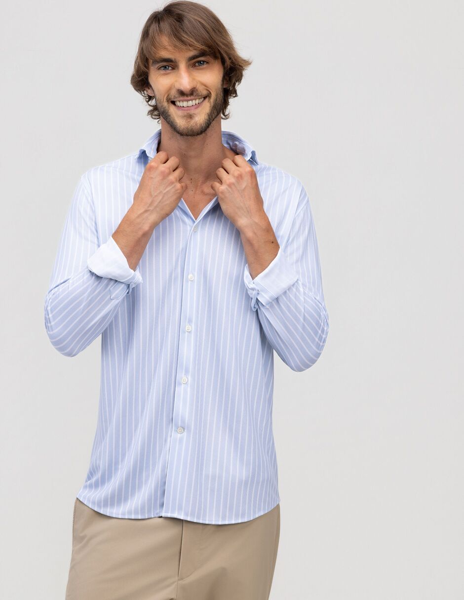 Camisa casual manga larga para hombre 4