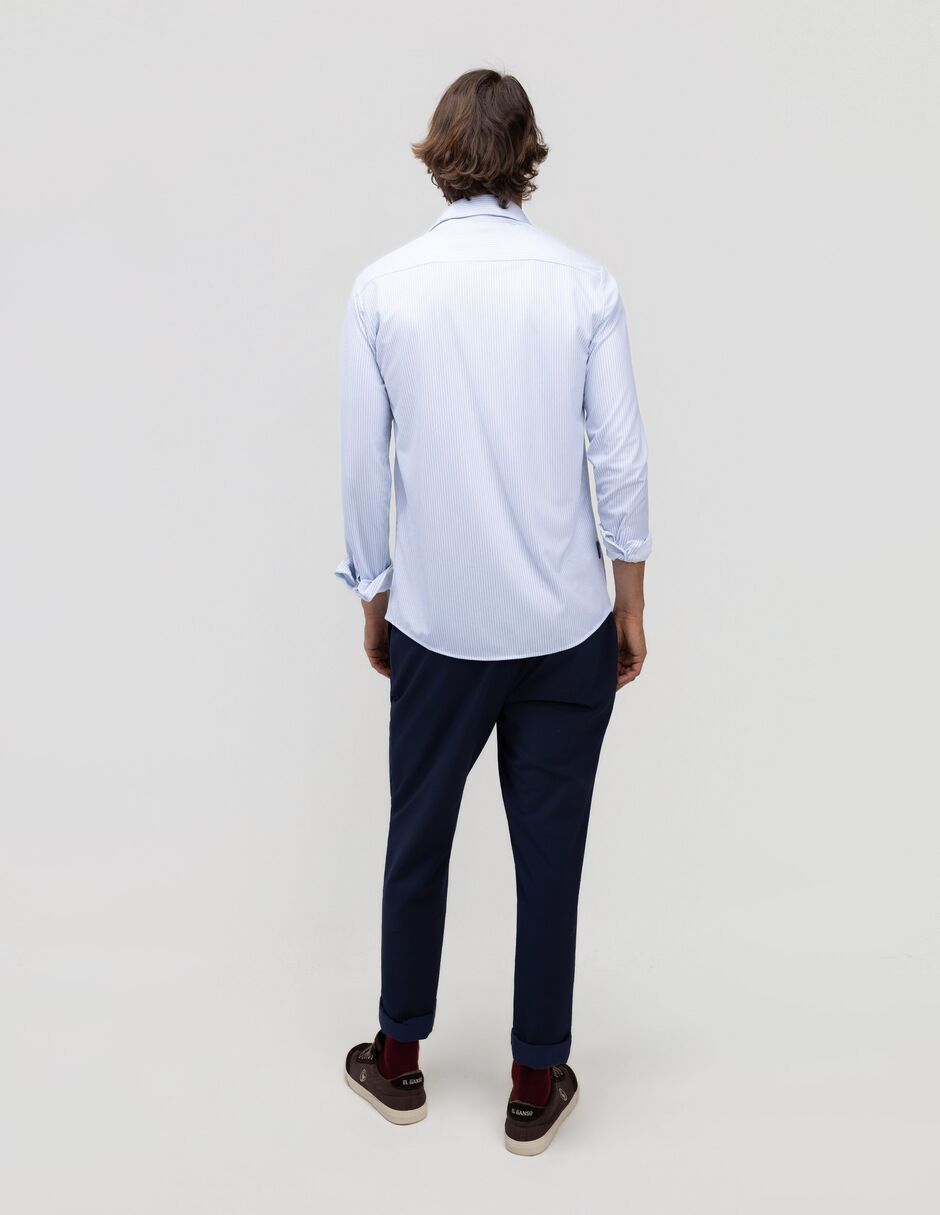 Camisa casual manga larga para hombre 6