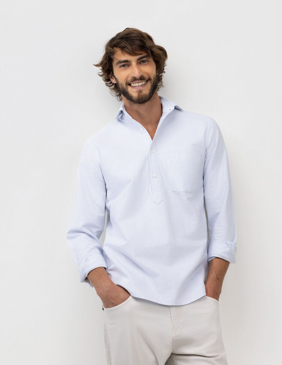 Camisa casual manga larga para hombre 1