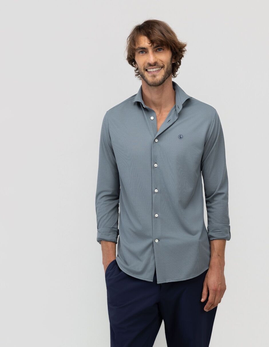 Camisa casual manga larga para hombre 1