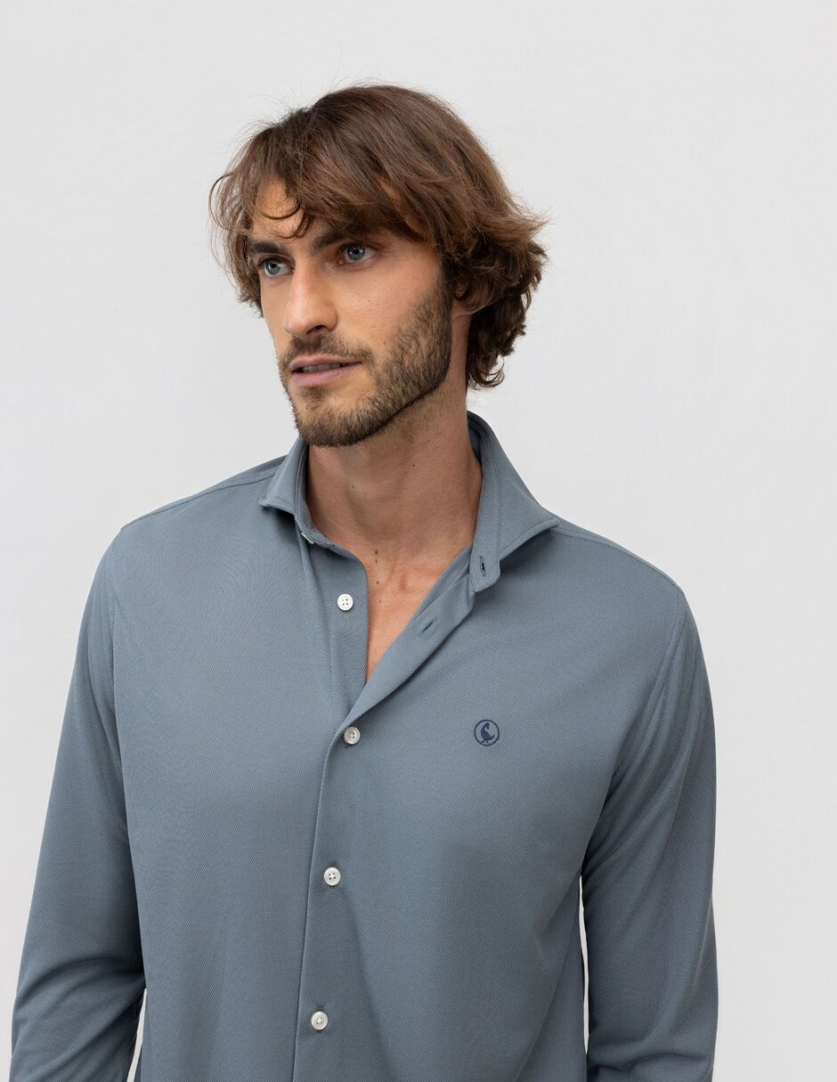 Camisa casual manga larga para hombre 5