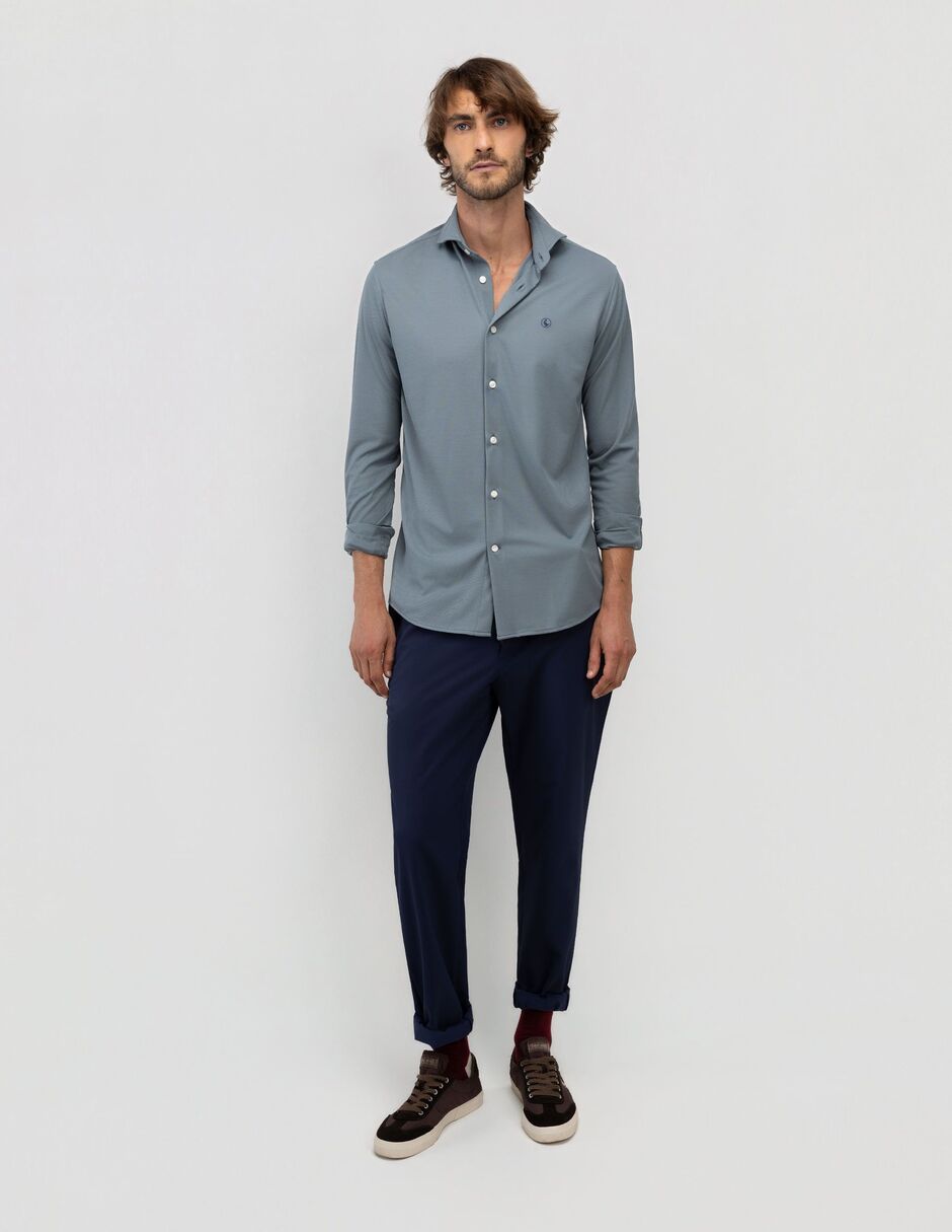 Camisa casual manga larga para hombre 4