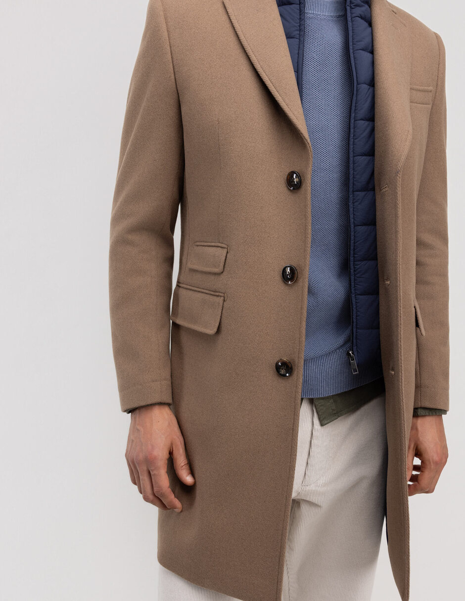 Abrigo de lana con bolsillos para hombre 2