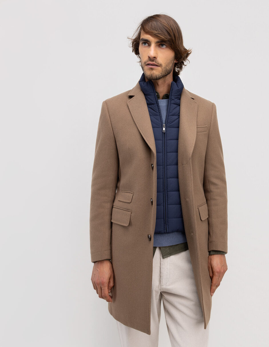 Abrigo de lana con bolsillos para hombre 3