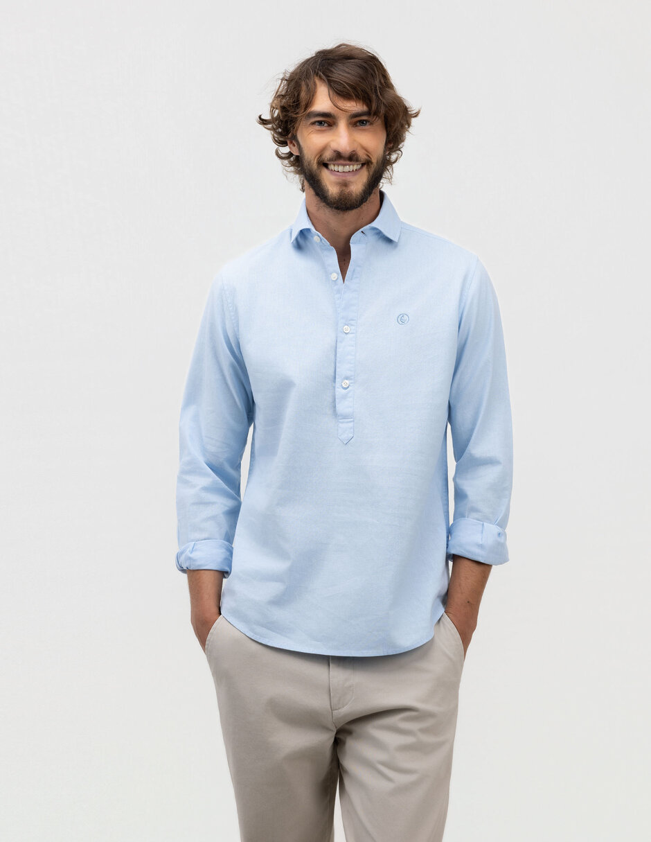 Camisa casual manga larga para hombre 1