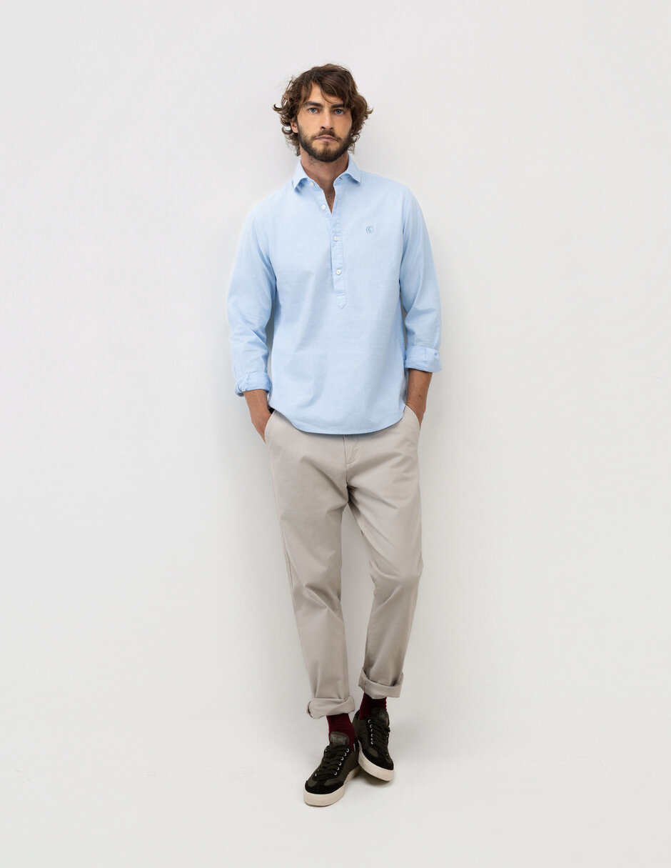 Camisa casual manga larga para hombre 4