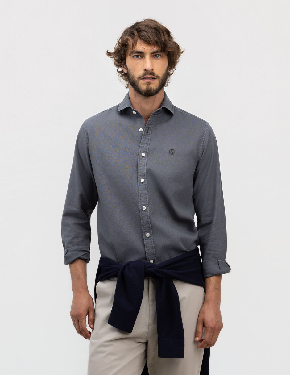 Camisa casual manga larga para hombre 1
