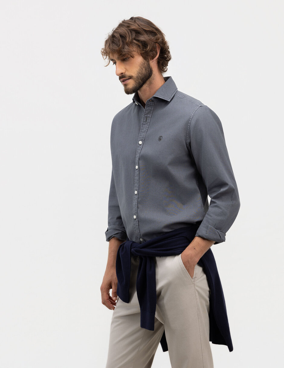 Camisa casual manga larga para hombre 5
