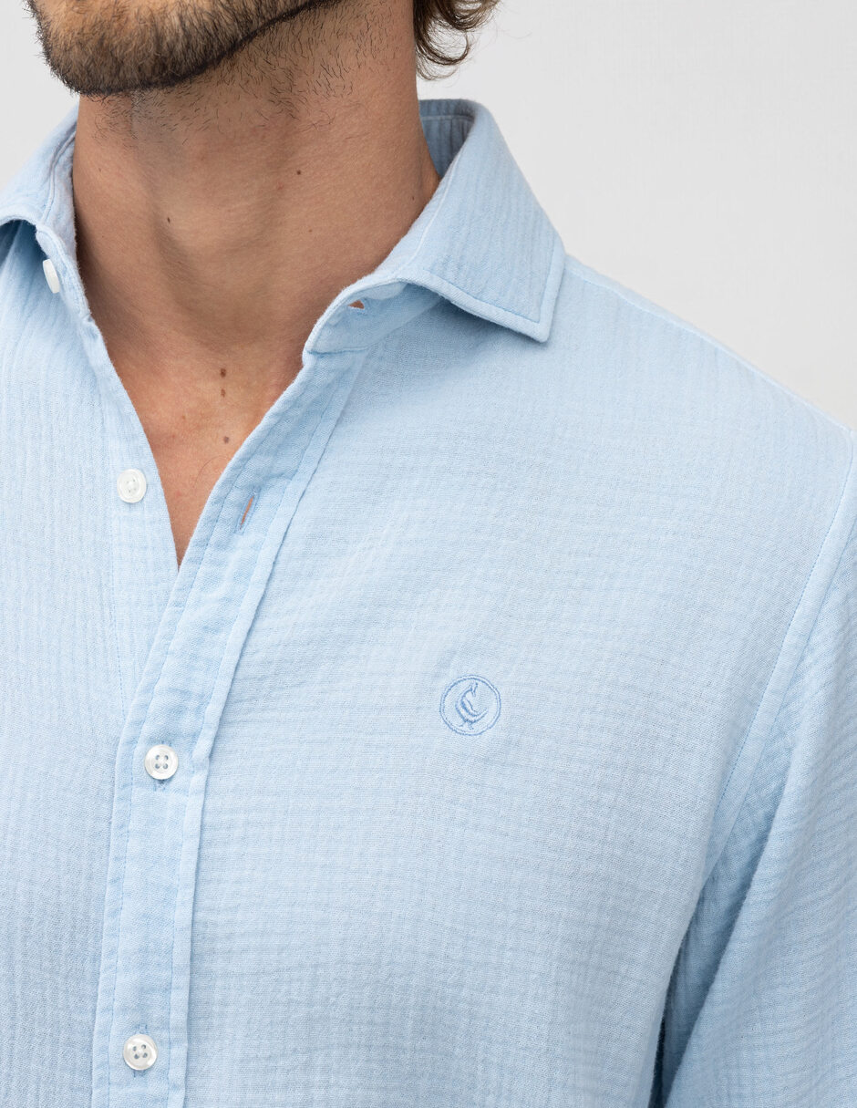 Camisa casual de algodón manga larga para hombre 2