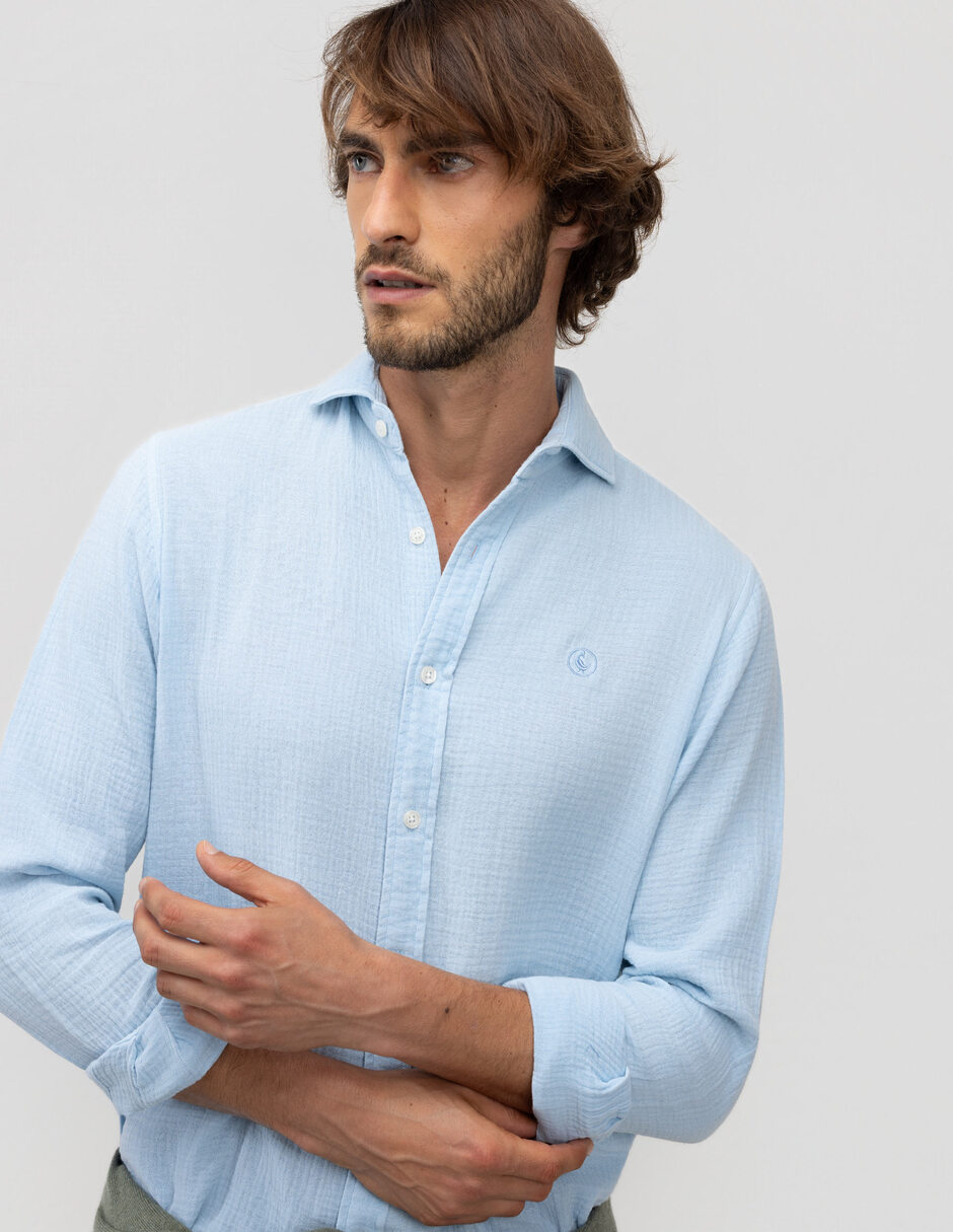 Camisa casual de algodón manga larga para hombre 3