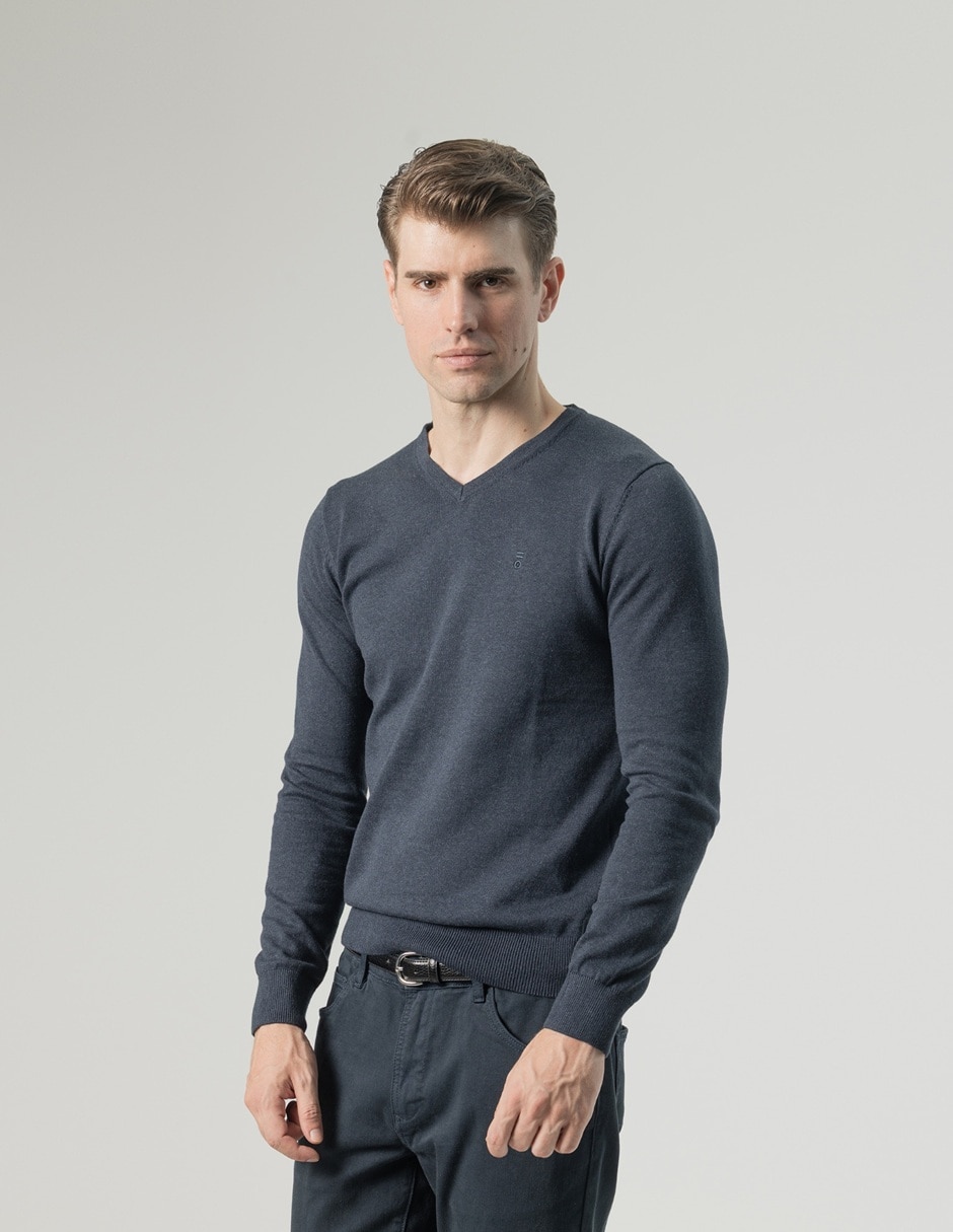Suéter cuello v para hombre