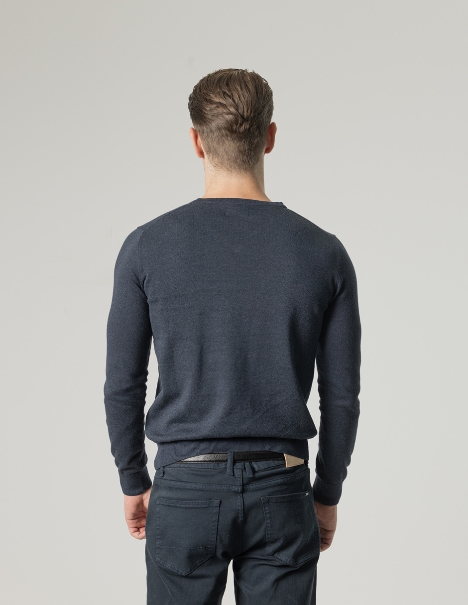 Suéter cuello v para hombre 2
