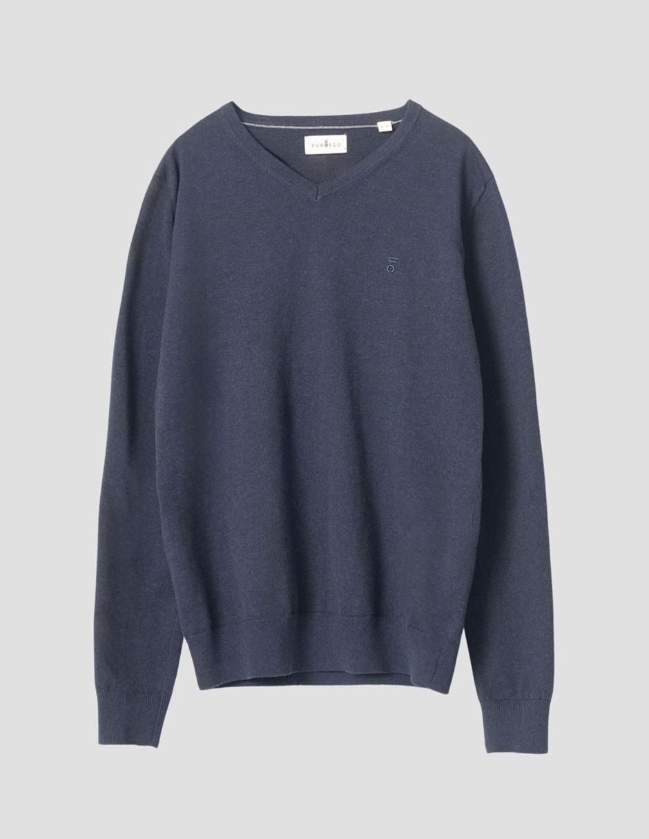 Suéter cuello v para hombre 3