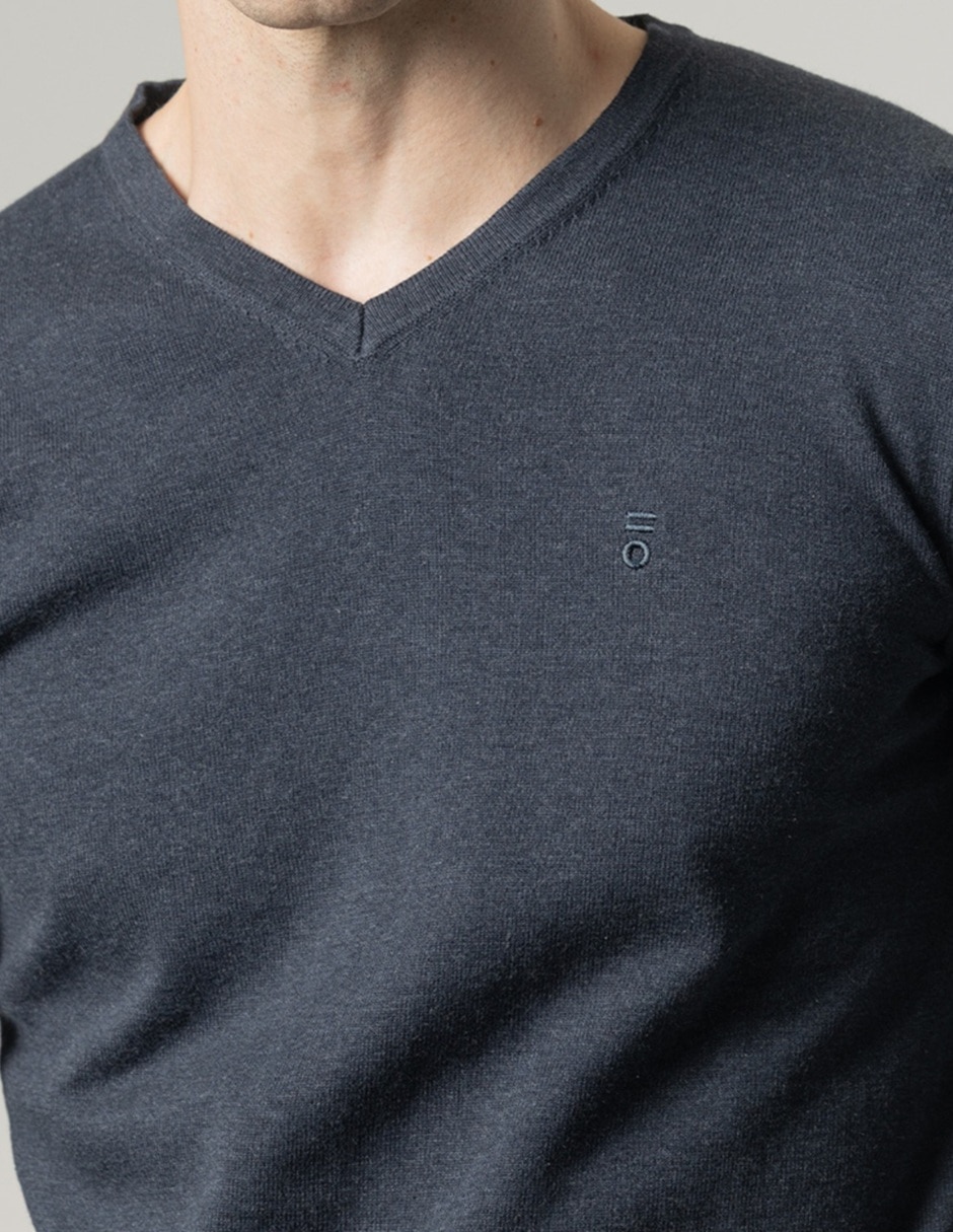 Suéter cuello v para hombre 4