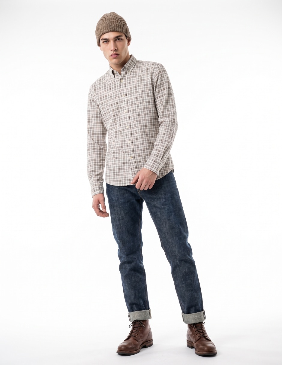 Camisa casual manga larga para hombre 3