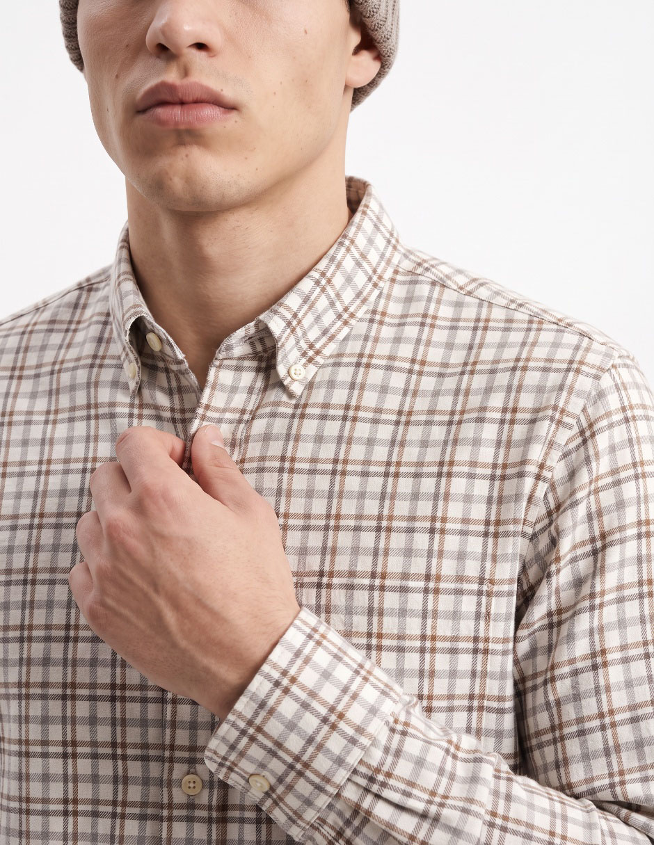 Camisa casual manga larga para hombre 4