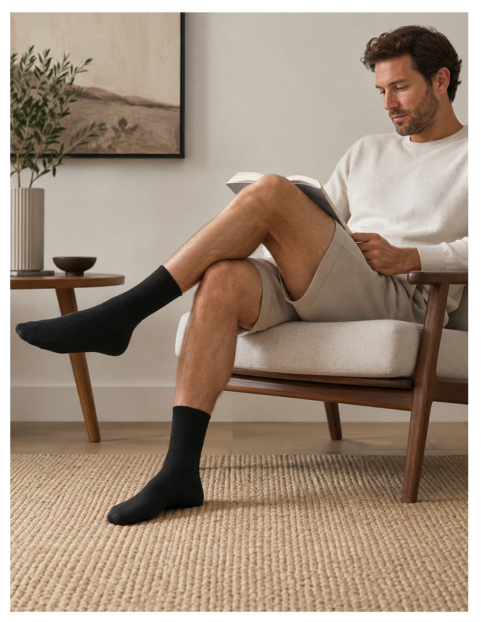 Media pantorrilla transpirable de algodón para hombre 10 pares 5