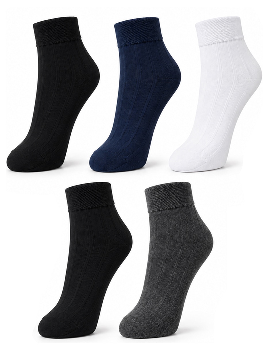 Media pantorrilla transpirable de algodón para hombre 10 pares 4